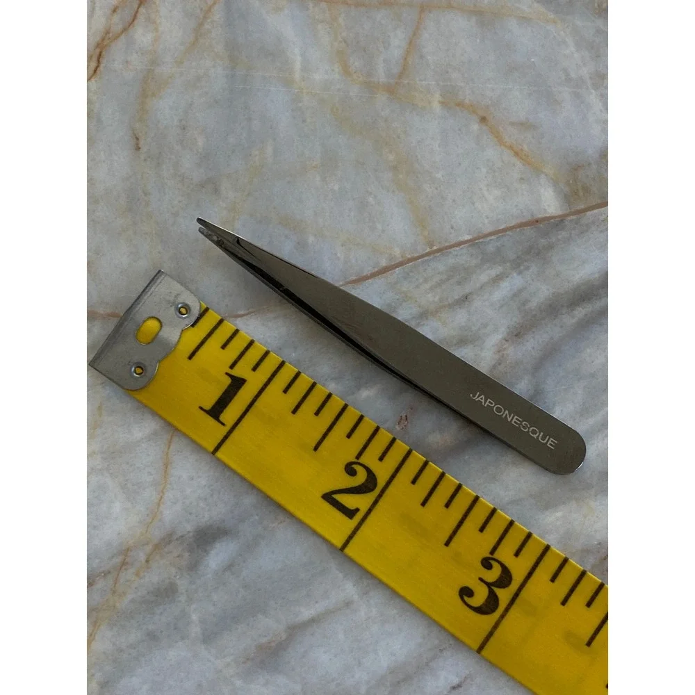 Japonesque Slant Tip Tweezers Gunmetal Stainless Steel Precision Grooming Tool